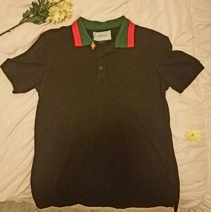 Gucci polo shirt with green and red collar
